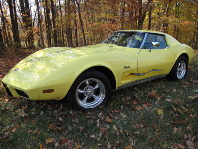 1975 Custom Yellow Chevrolet Corvette Coupe