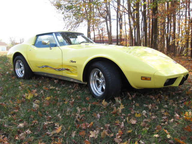 1975 Custom Yellow Chevrolet Corvette Coupe