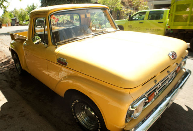 1963 Yellow Ford F-100 Short Body Step side pick up
