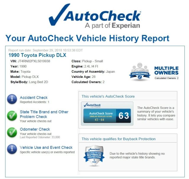 1990 White Toyota Pickup Pickup Truck