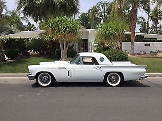 1957 White Ford Thunderbird Convertible