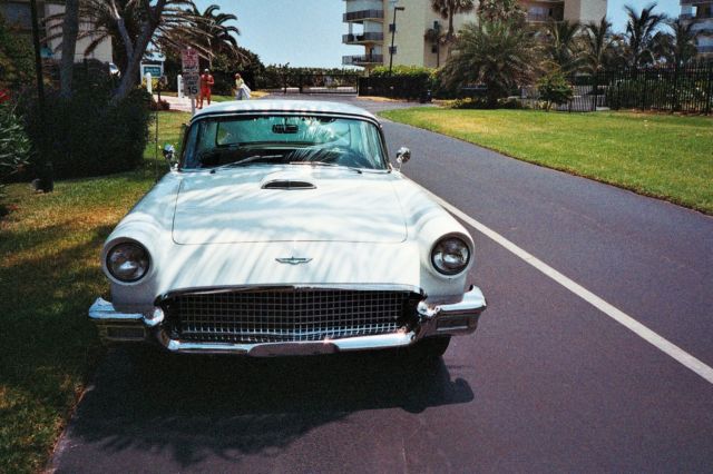 1957 White Ford Thunderbird Convertible