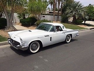 1957 White Ford Thunderbird Convertible