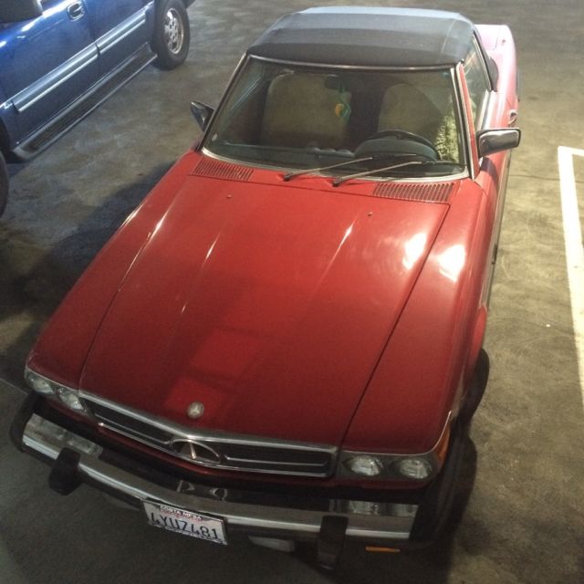 1985 Red Mercedes-Benz SL-Class Convertible Coupe