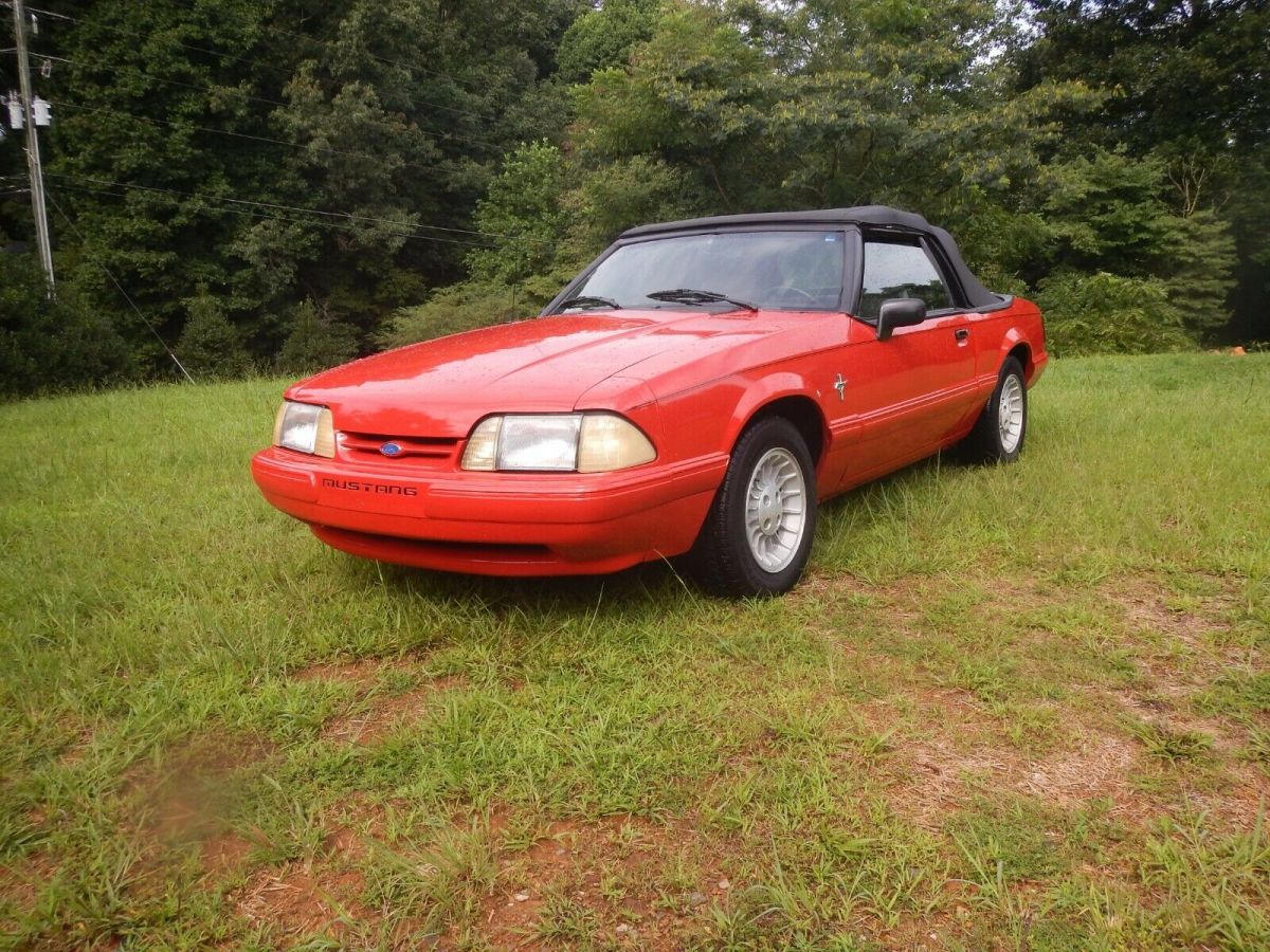 1987 Red Ford Mustang Convertible