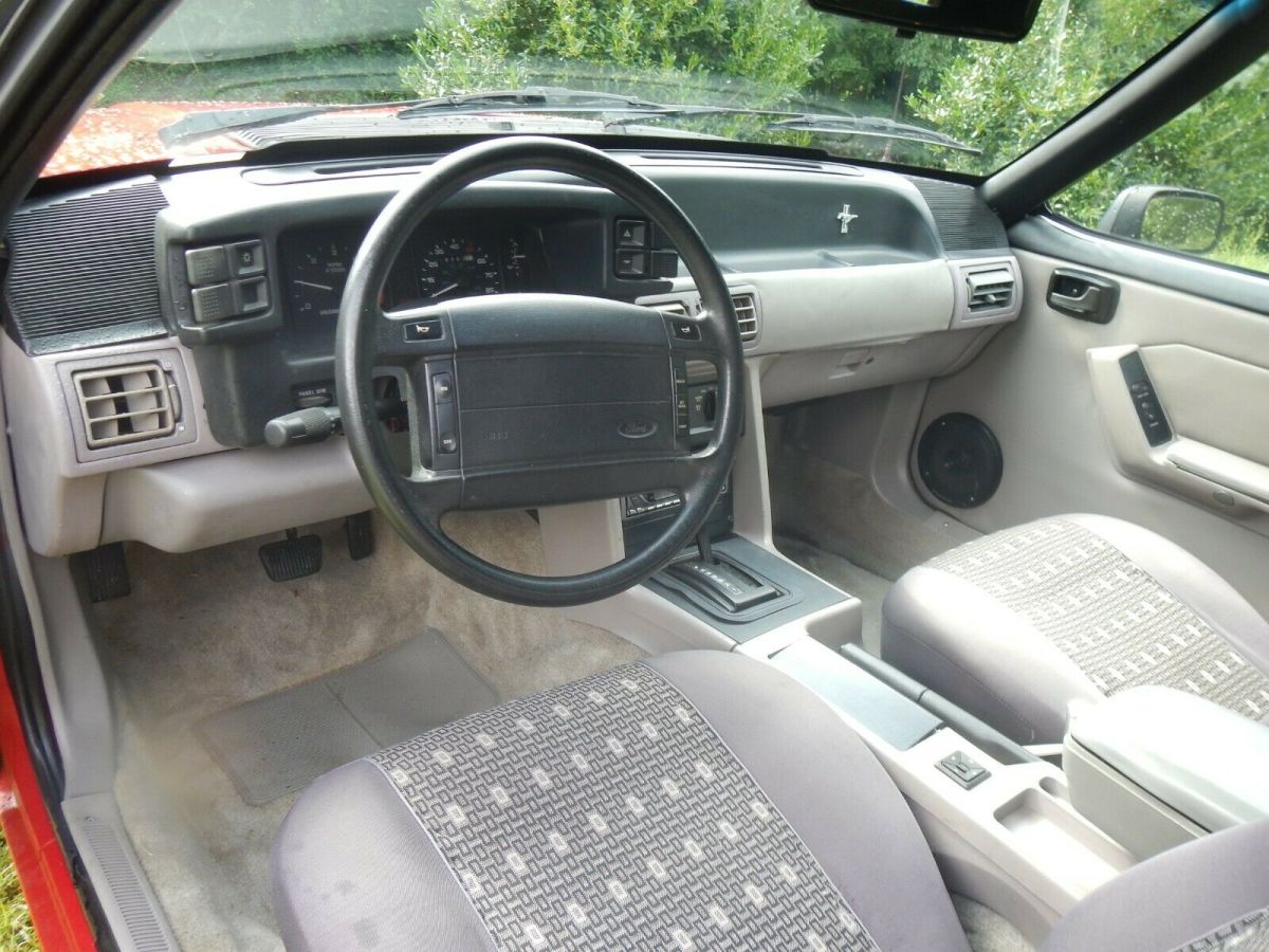 1987 Red Ford Mustang Convertible