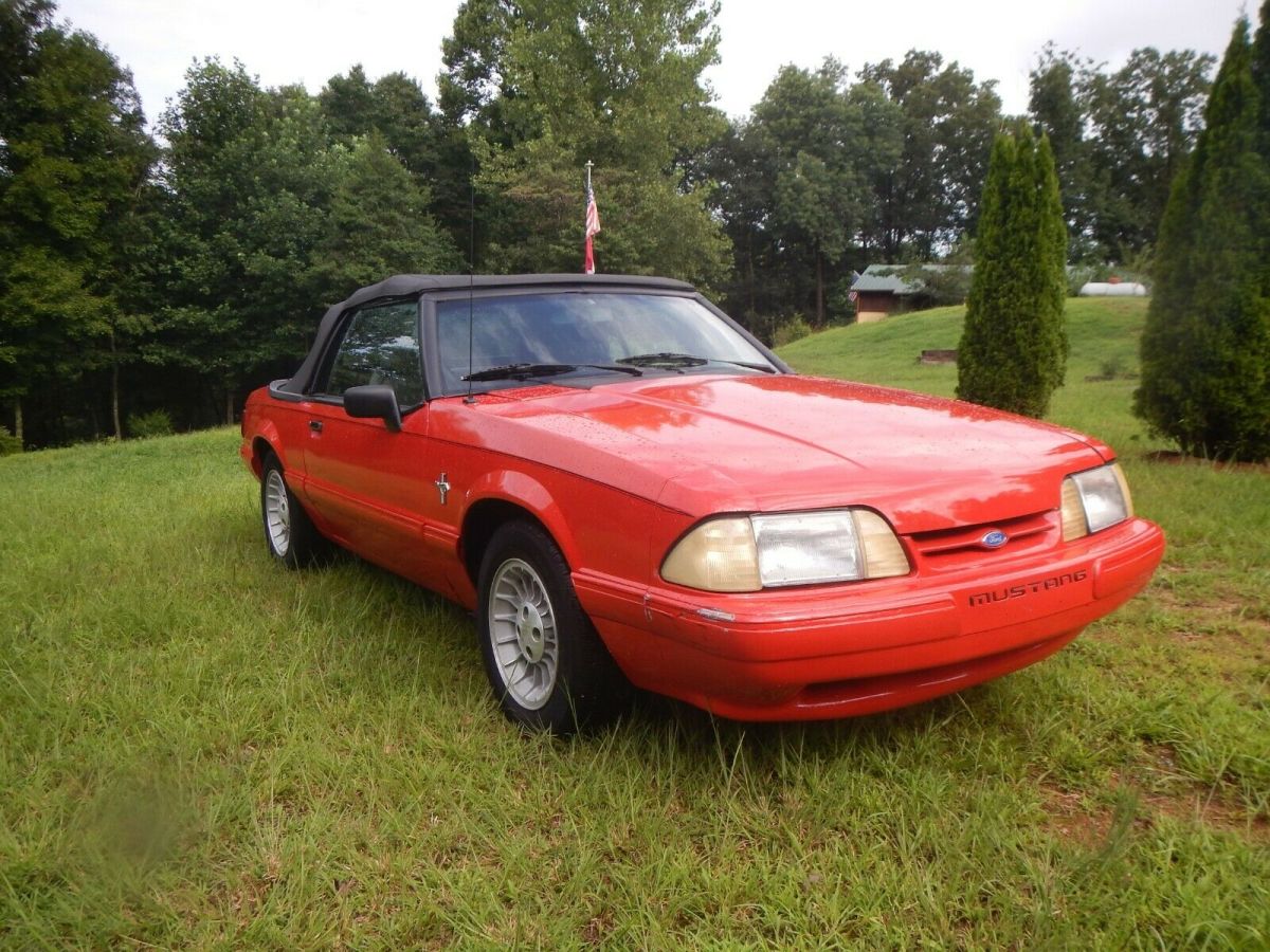 1987 Red Ford Mustang Convertible
