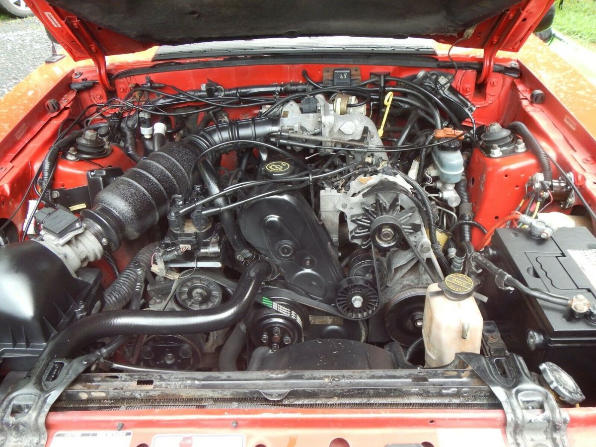 1987 Red Ford Mustang Convertible