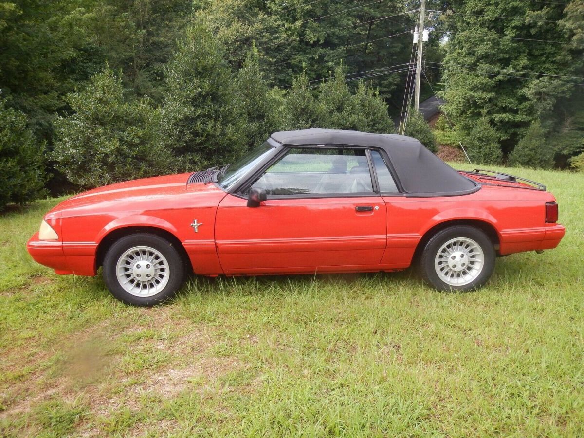 1987 Red Ford Mustang Convertible