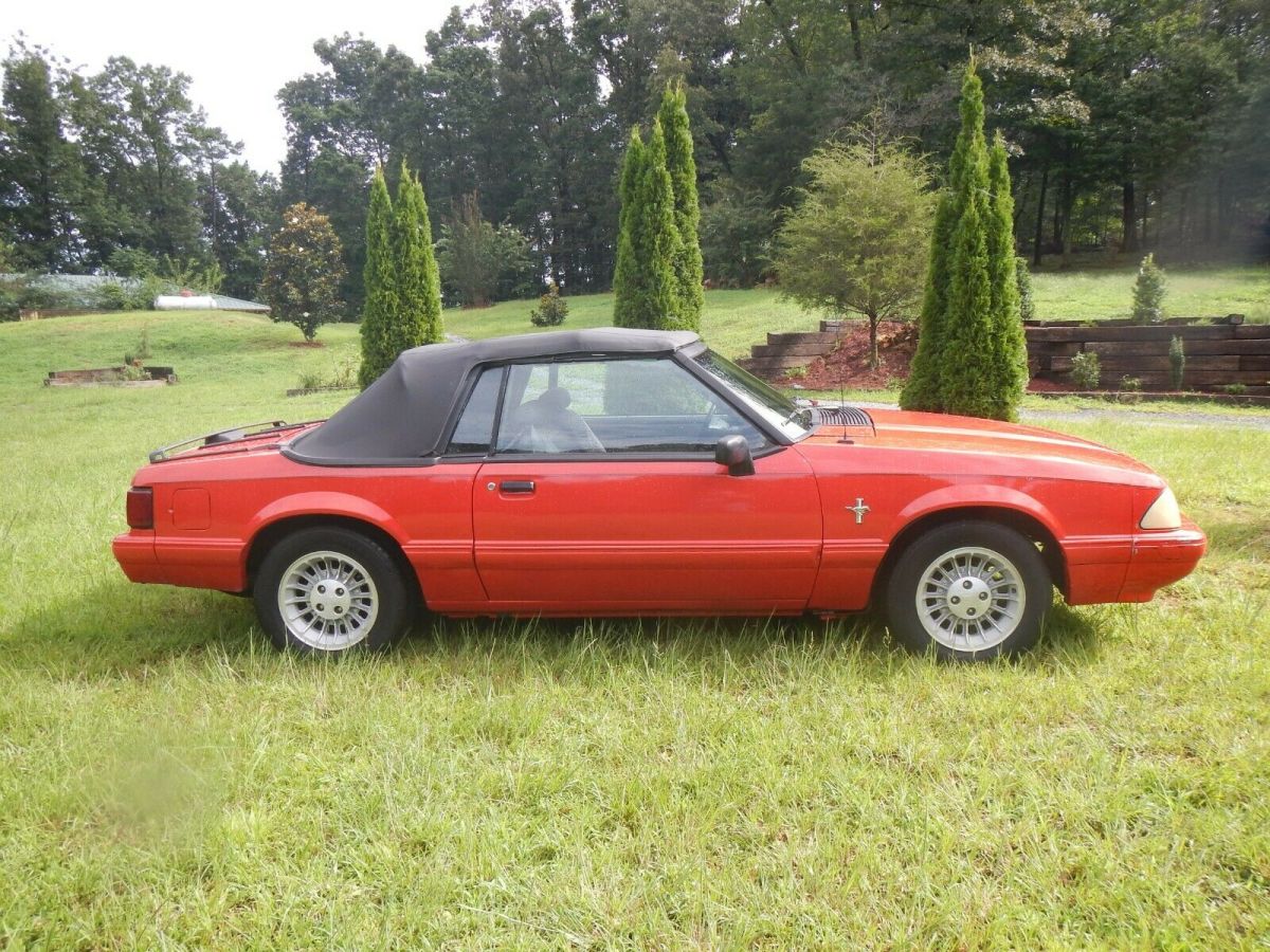 1987 Red Ford Mustang Convertible