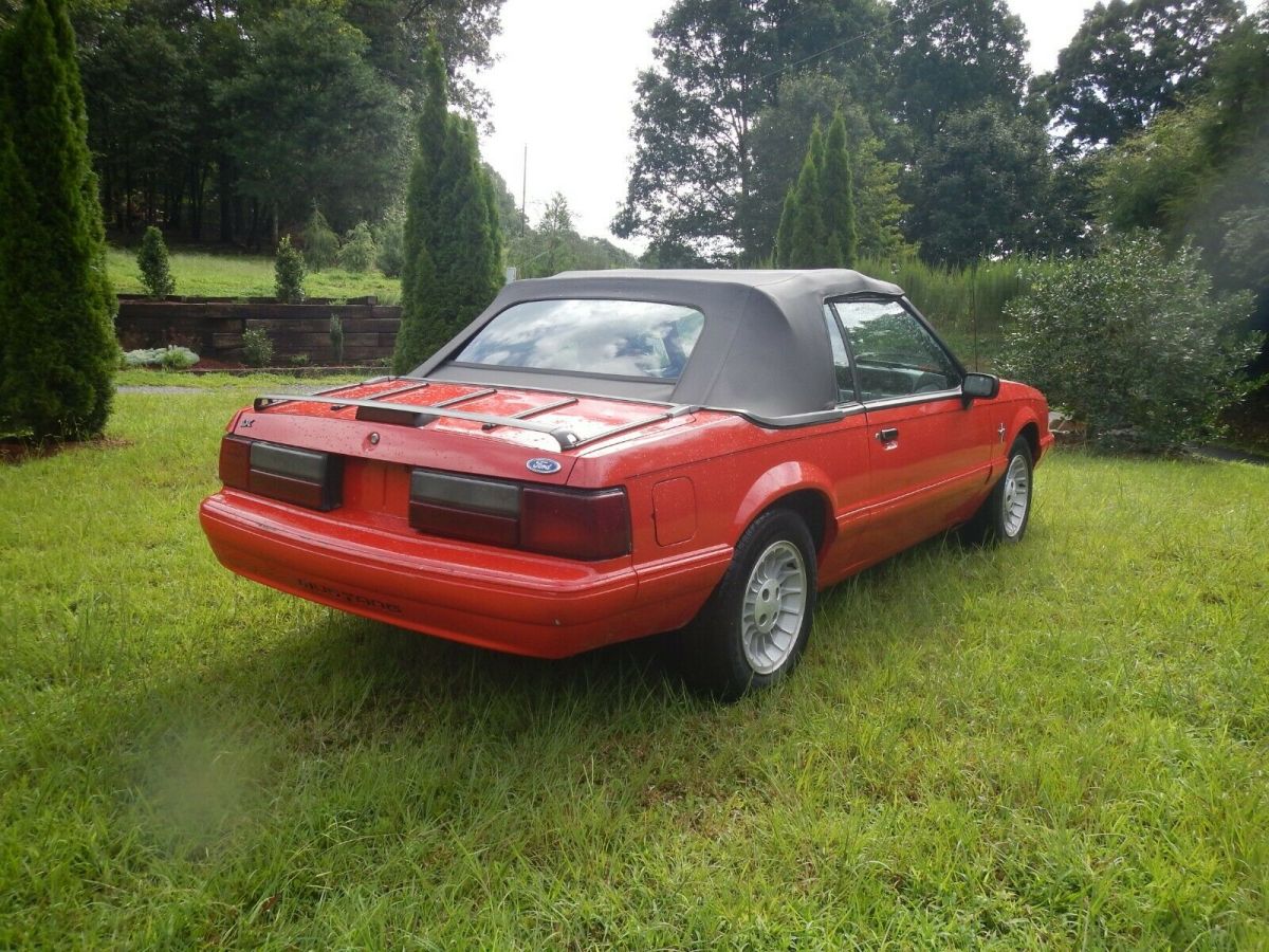 1987 Red Ford Mustang Convertible
