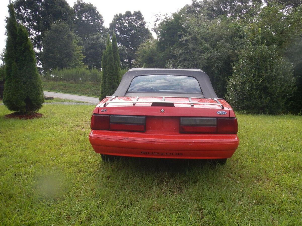 1987 Red Ford Mustang Convertible