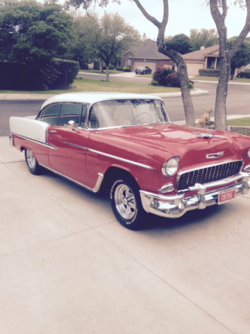 1955 Classic Red / White Chevrolet Bel Air/150/210 2 dr coupe