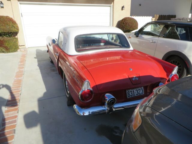 1955 Red Ford Thunderbird Convertible