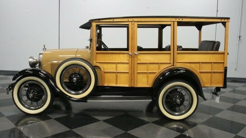 1929 Tan Ford Model A Station Wagon