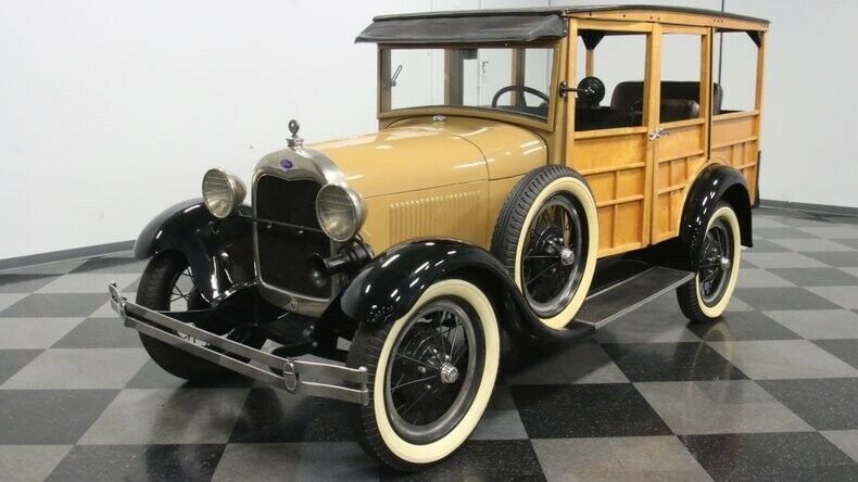 1929 Tan Ford Model A Station Wagon