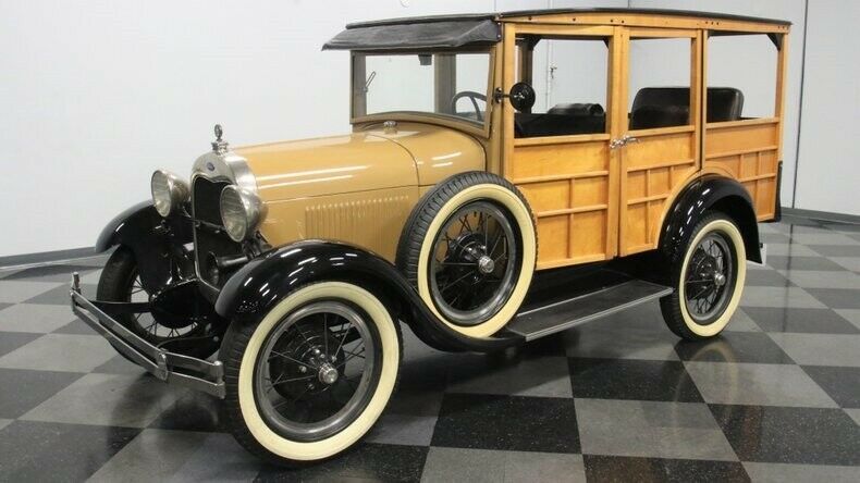 1929 Tan Ford Model A Station Wagon