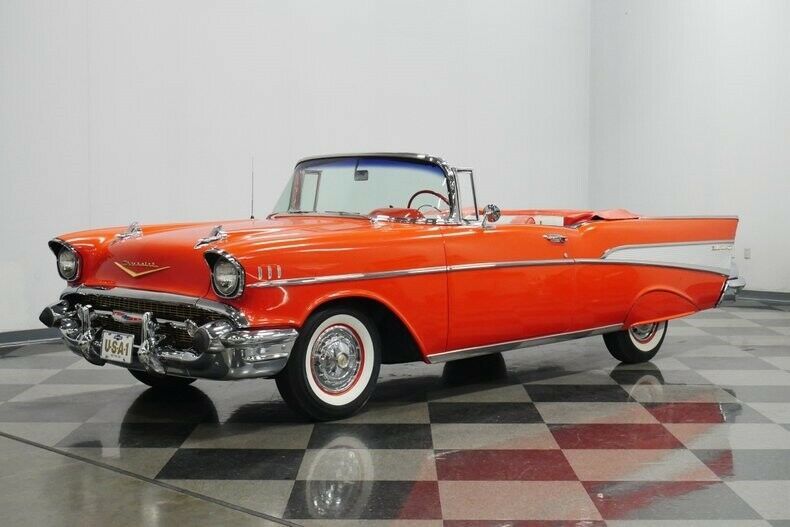 1957 Red Chevrolet Bel Air/150/210 Convertible