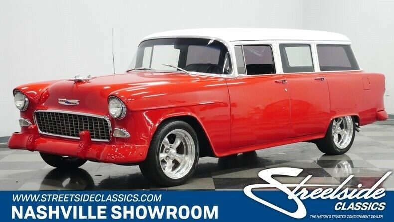 1955 Red Chevrolet Bel Air/150/210 Sedan