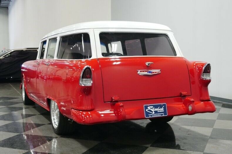1955 Red Chevrolet Bel Air/150/210 Sedan