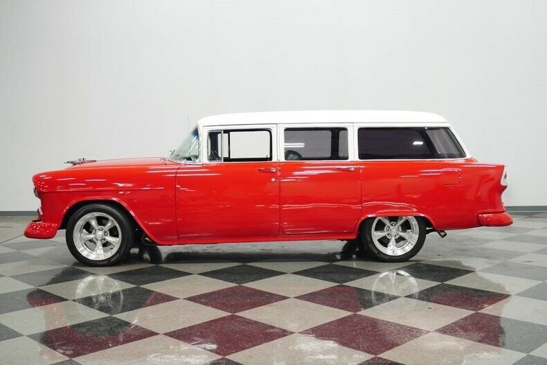 1955 Red Chevrolet Bel Air/150/210 Sedan