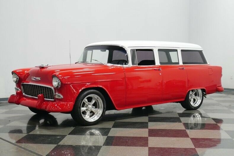 1955 Red Chevrolet Bel Air/150/210 Sedan