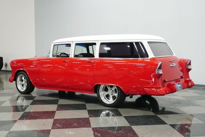 1955 Red Chevrolet Bel Air/150/210 Sedan
