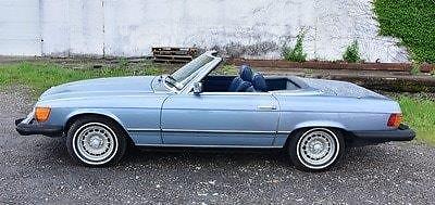 1979 ice blue Mercedes-Benz 400-Series convertible hardtop