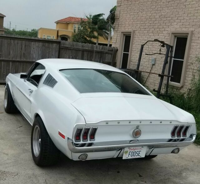 1968 White Ford Mustang Fastback