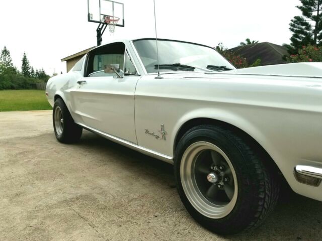 1968 White Ford Mustang Fastback