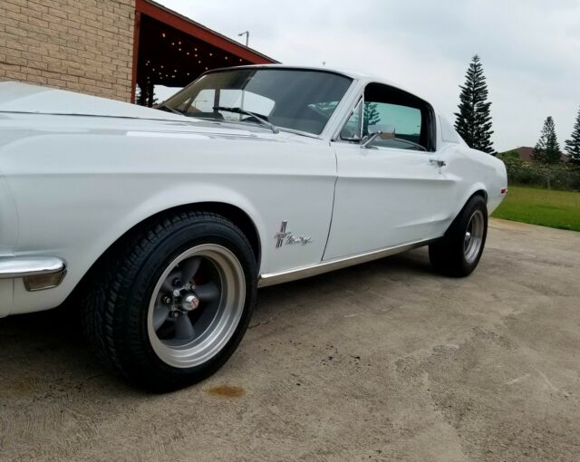 1968 White Ford Mustang Fastback