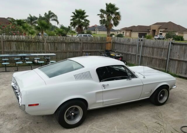 1968 White Ford Mustang Fastback
