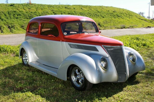 1937 Silver and Brown Ford 2 Door Sedan Sedan
