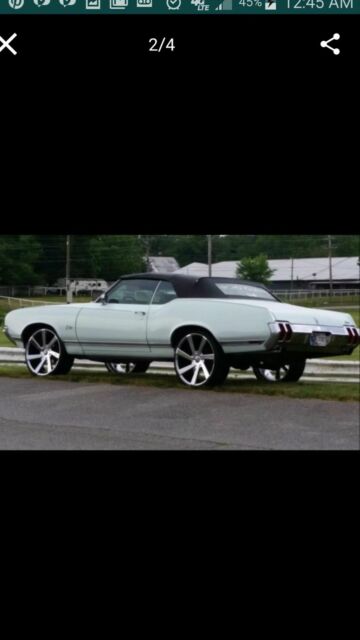 1970 Light mint green Oldsmobile Cutlass Convertible