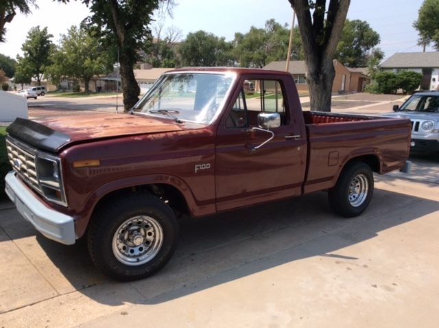 1982 Burgundy Ford F-100