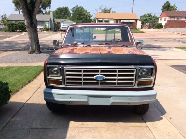 1982 Burgundy Ford F-100