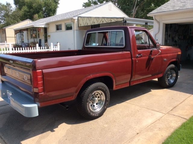 1982 Burgundy Ford F-100