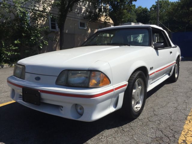 1987 White Ford Mustang Convertible