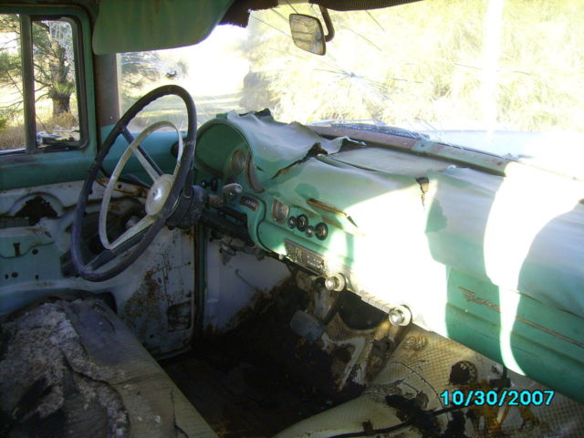 1956 white and turquoise Ford Fairlane 4 dr sta wag station wagon