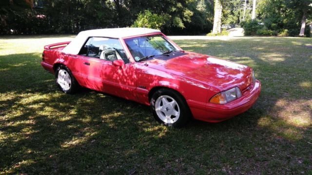 1992 Red Ford Mustang Convertible