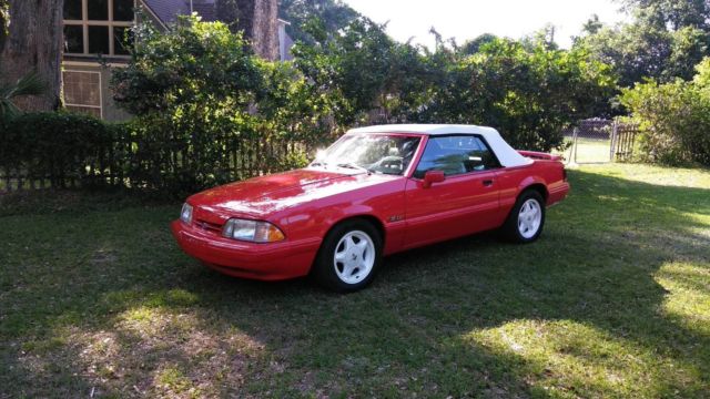 1992 Red Ford Mustang Convertible