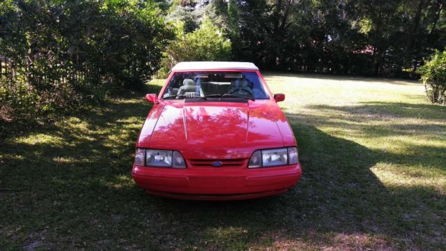 1992 Red Ford Mustang Convertible