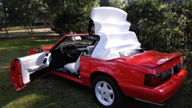 1992 Red Ford Mustang Convertible