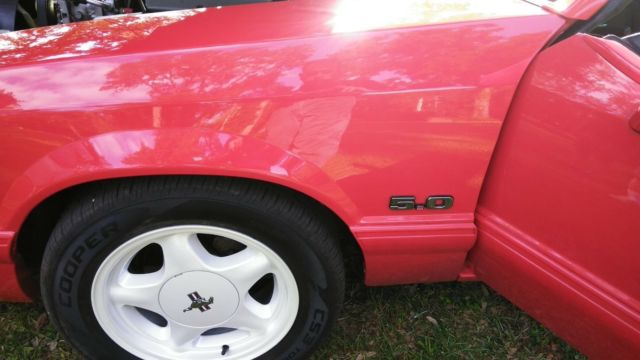 1992 Red Ford Mustang Convertible