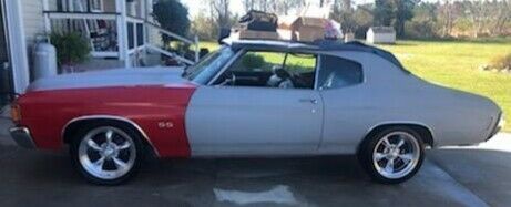 1972 mostly primer Chevrolet Chevelle 2 door Coupe