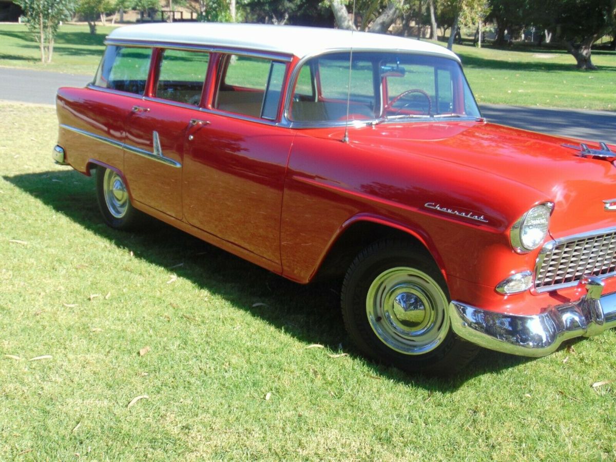 1955 Red Chevrolet Bel Air/150/210 Wagon