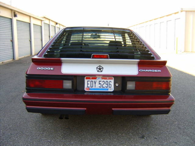 1986 Burgundy Dodge Charger Hatchback