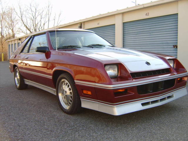 1986 Burgundy Dodge Charger Hatchback