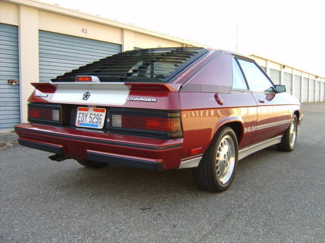 1986 Burgundy Dodge Charger Hatchback