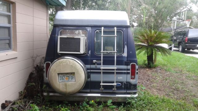 1990 Blue Ford E-Series Van Van Camper